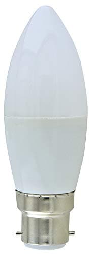 Pro Elec PEL00844 6W LED Frosted Candle Bulb, B22, Non-Di mmable, 3000K War m, White
