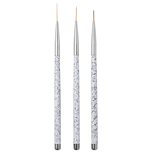Beaupretty Nail Art Liner Brush Painting Nail Striping Brushes Nail Point Drill Pen for Lines,Thin Lines,Elongated Lines 3 pcs(Mixed Size) Makeup Brush Set