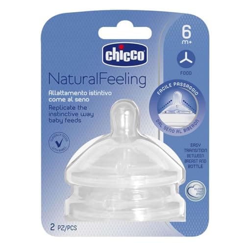 Chicco Step Up 00081057200000 Silicone Teat 6 m/PUREED FOOD Pack of 2 x 2 Transparent