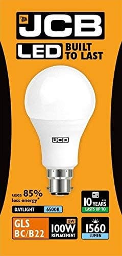 JCB LED GLS Opal (Frosted) Household Light Bulb (15w Bayonet Cap (6500k Daylight))