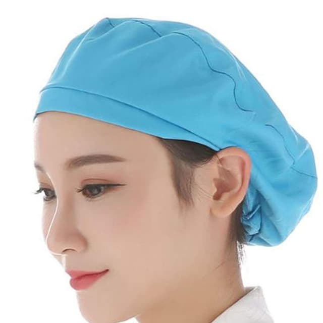 Ocobudbxw Unisex Dustproof Breathable Kitchen Chef Hat Elastic Factory Work Cap Hair Cover